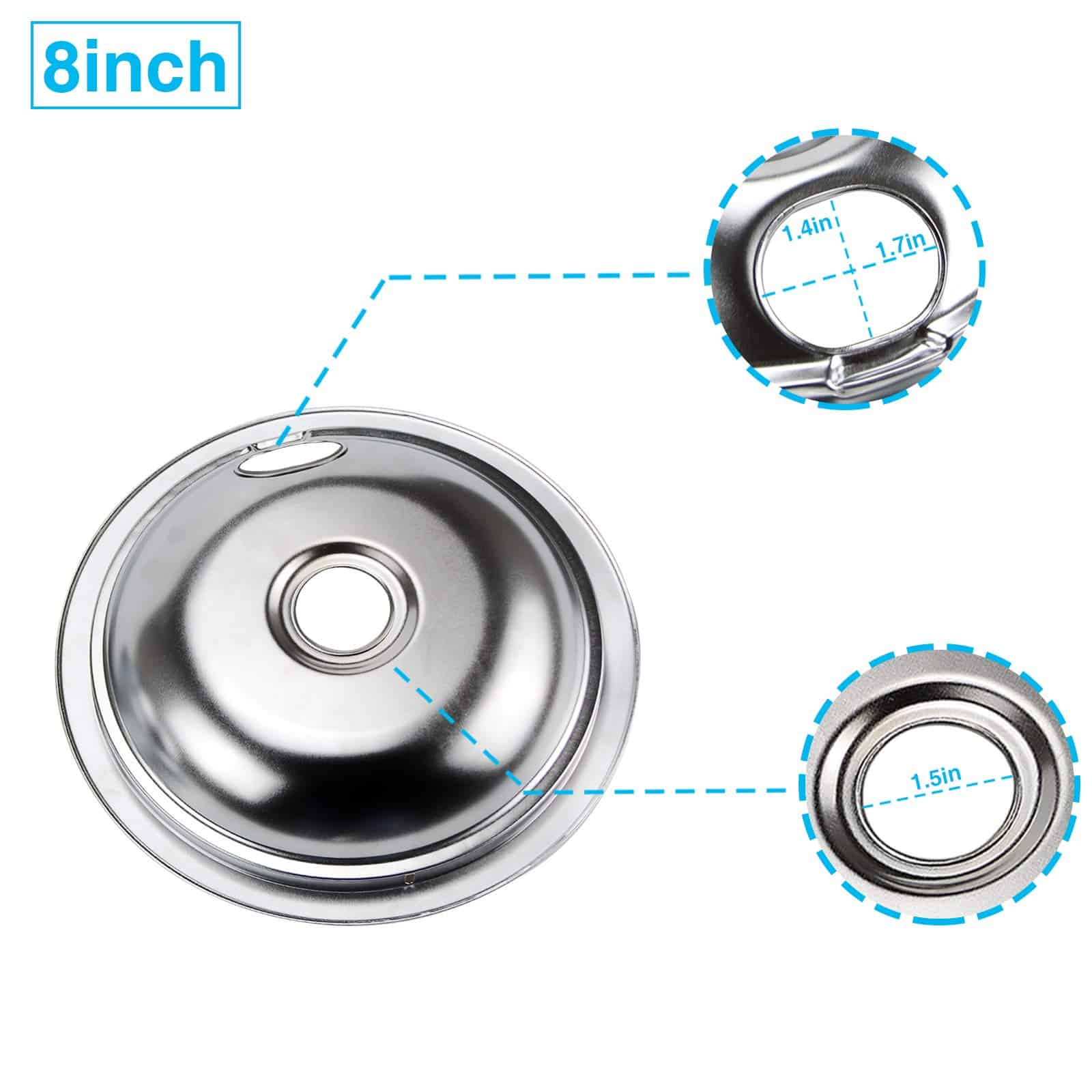 Juego de 4 tazones de goteo cromados para quemadores de la - Imagen 5