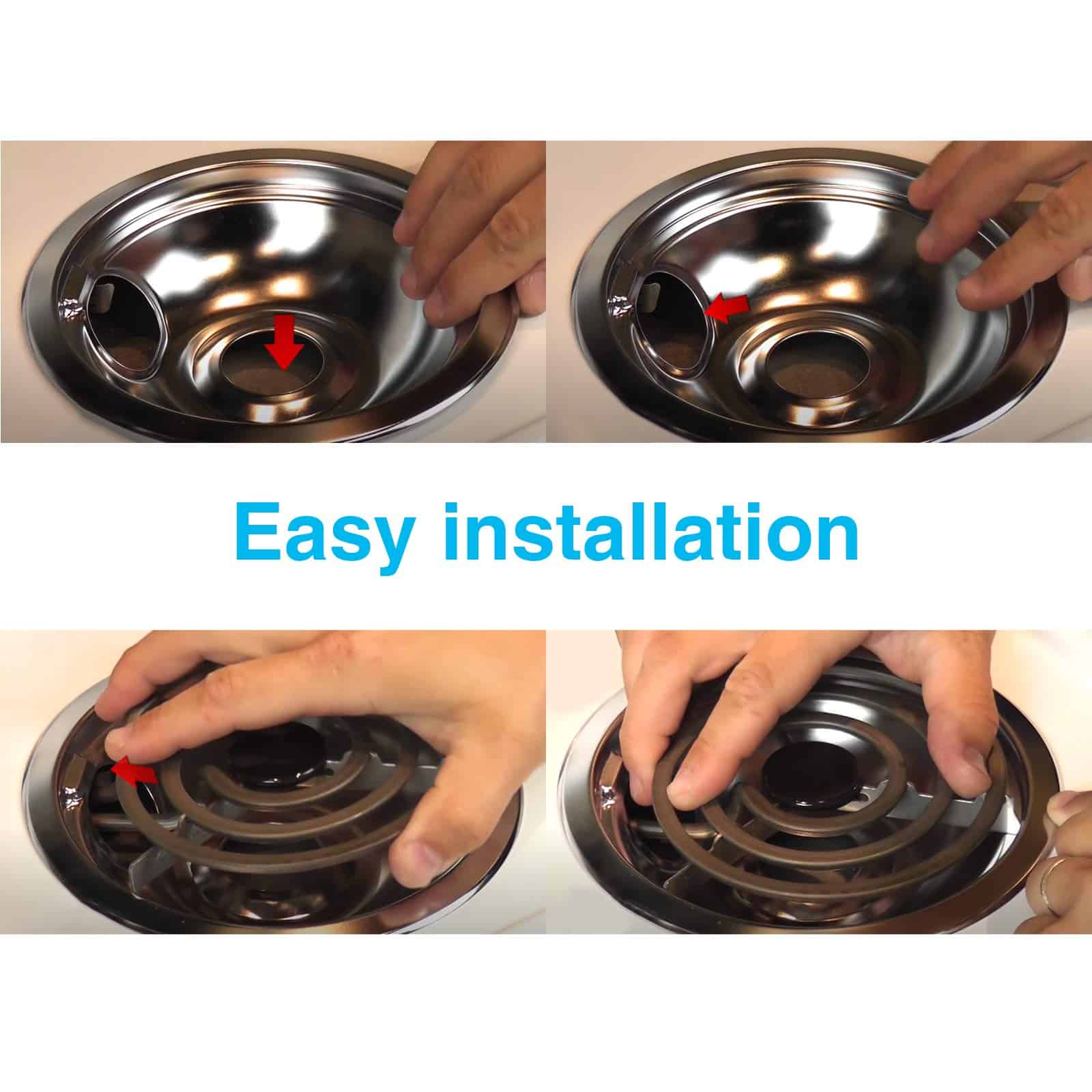 Juego de 4 tazones de goteo cromados para quemadores de la - Imagen 7