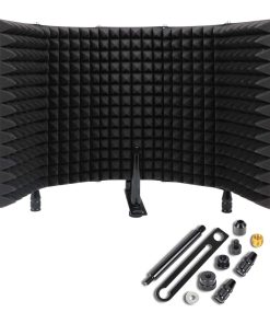 Pantalla de Aislamiento de Micrófono Plegable de 5 Paneles