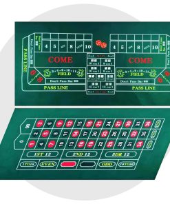 Tapete de fieltro doble cara para ruleta y dados de casino