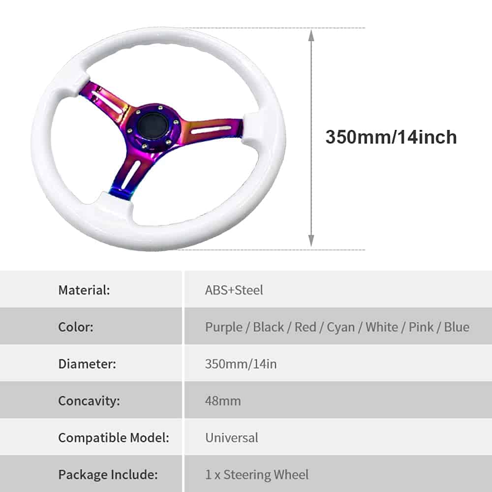 Volante de Carreras Universal de 14 pulgadas con Espadas de - Imagen 6