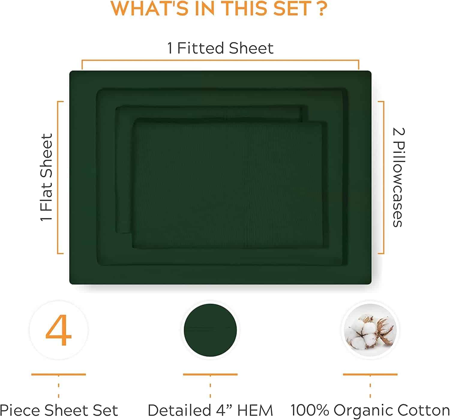 Juego de sábanas completas de algodón orgánico premium - Imagen 5