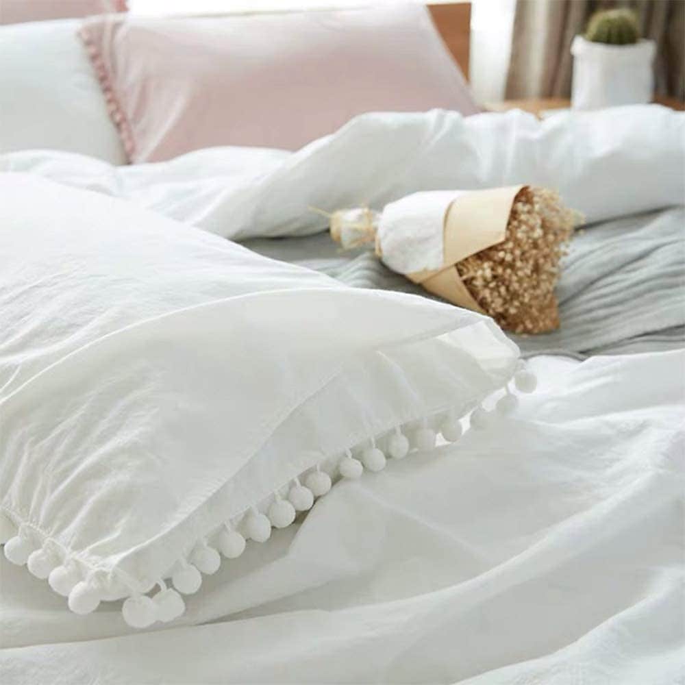 ETDIFFE Juego de Funda Nórdica Queen Size -Blanco - Imagen 6