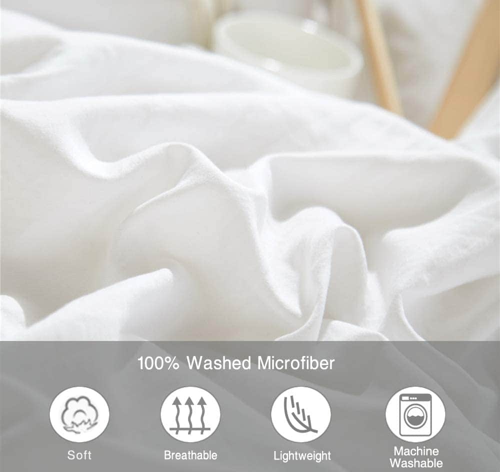 ETDIFFE Juego de Funda Nórdica Queen Size -Blanco - Imagen 5