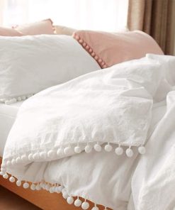 ETDIFFE Juego de Funda Nórdica Queen Size -Blanco