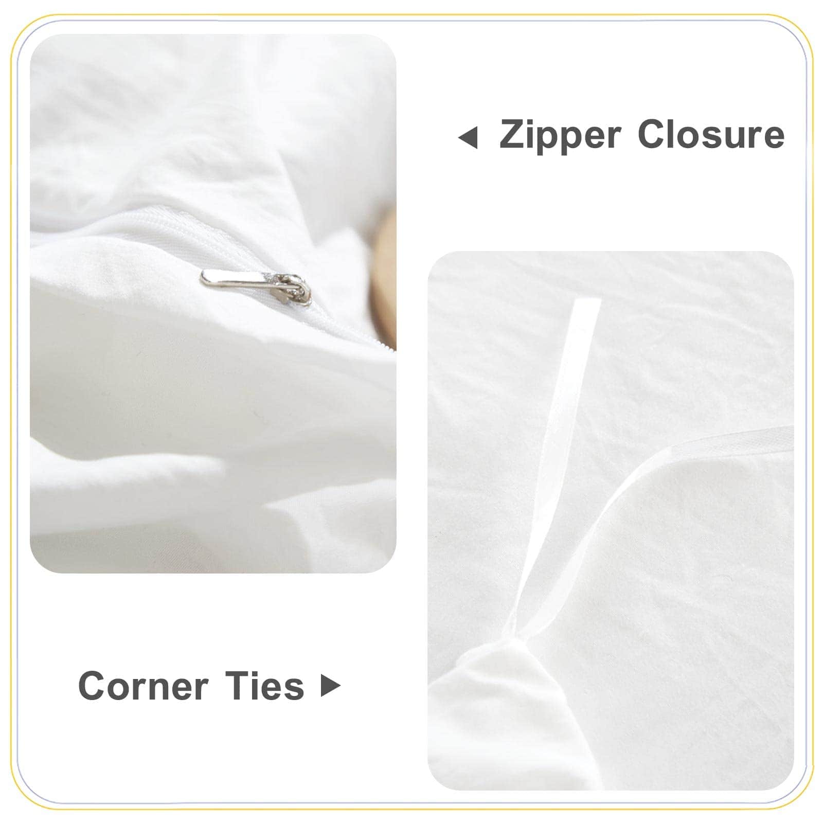 ETDIFFE Juego de Funda Nórdica Queen Size -Blanco - Imagen 7