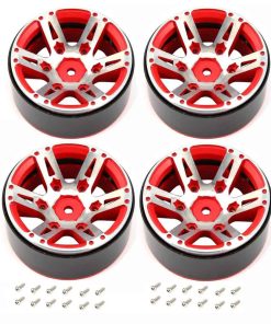 Boliduo 4PCS Metal 1.9 Pulgadas Ruedas Beadlock Llantas