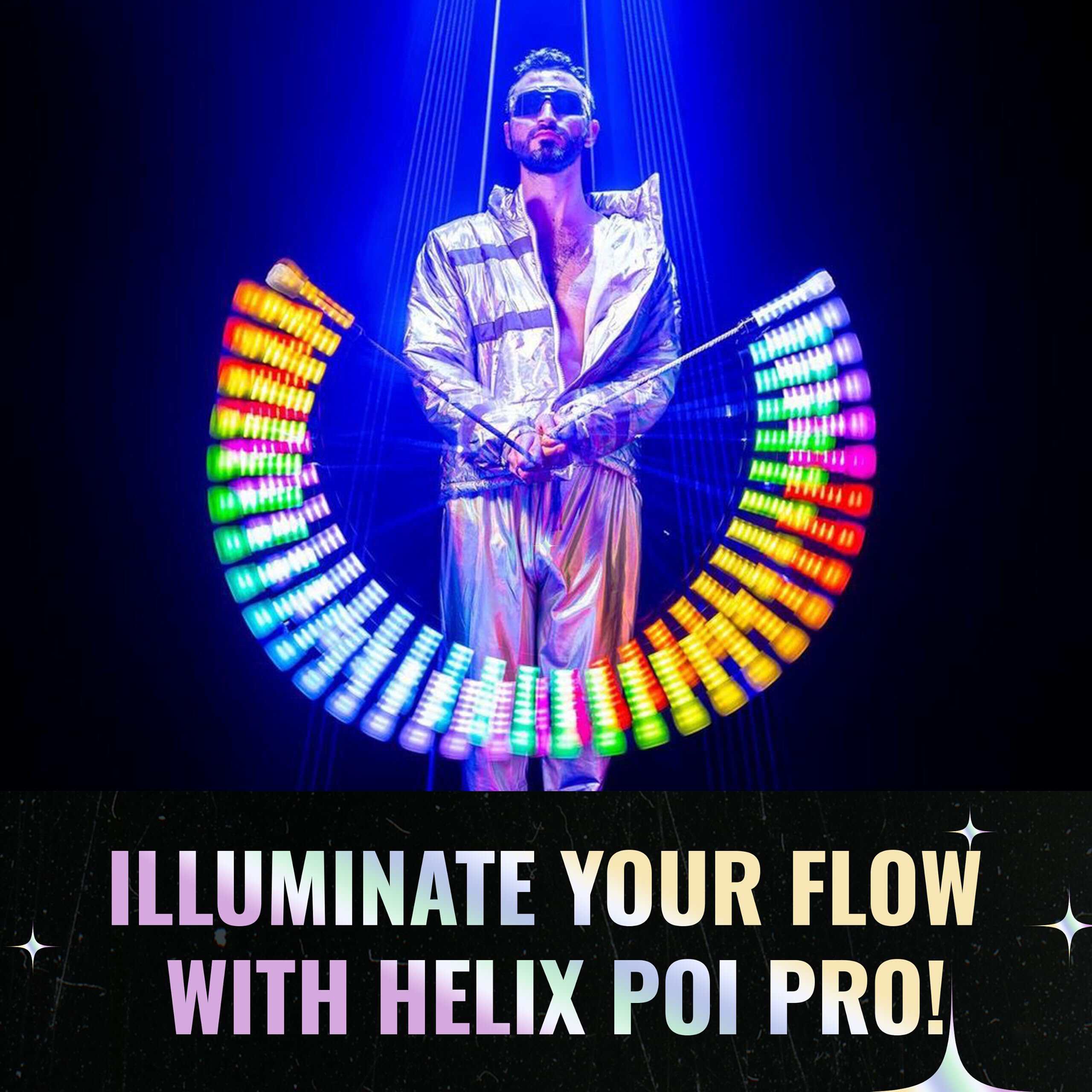 UltraPoi HelixPoi Pro Set - Doble Helix Poi Pro con Mangos - Imagen 3