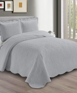 Set de Colcha y Cubrecama con Relieve Linen Plus en Color