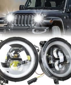 Faros LED de 9 pulgadas para Wrangler JL Gladiator JT