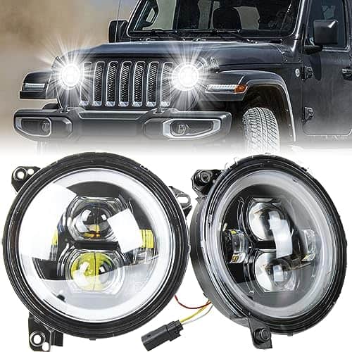 Faros LED de 9 pulgadas para Wrangler JL Gladiator JT