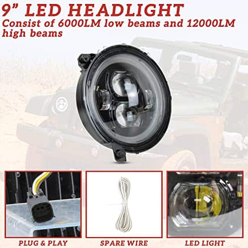 Faros LED de 9 pulgadas para Wrangler JL Gladiator JT - Imagen 5