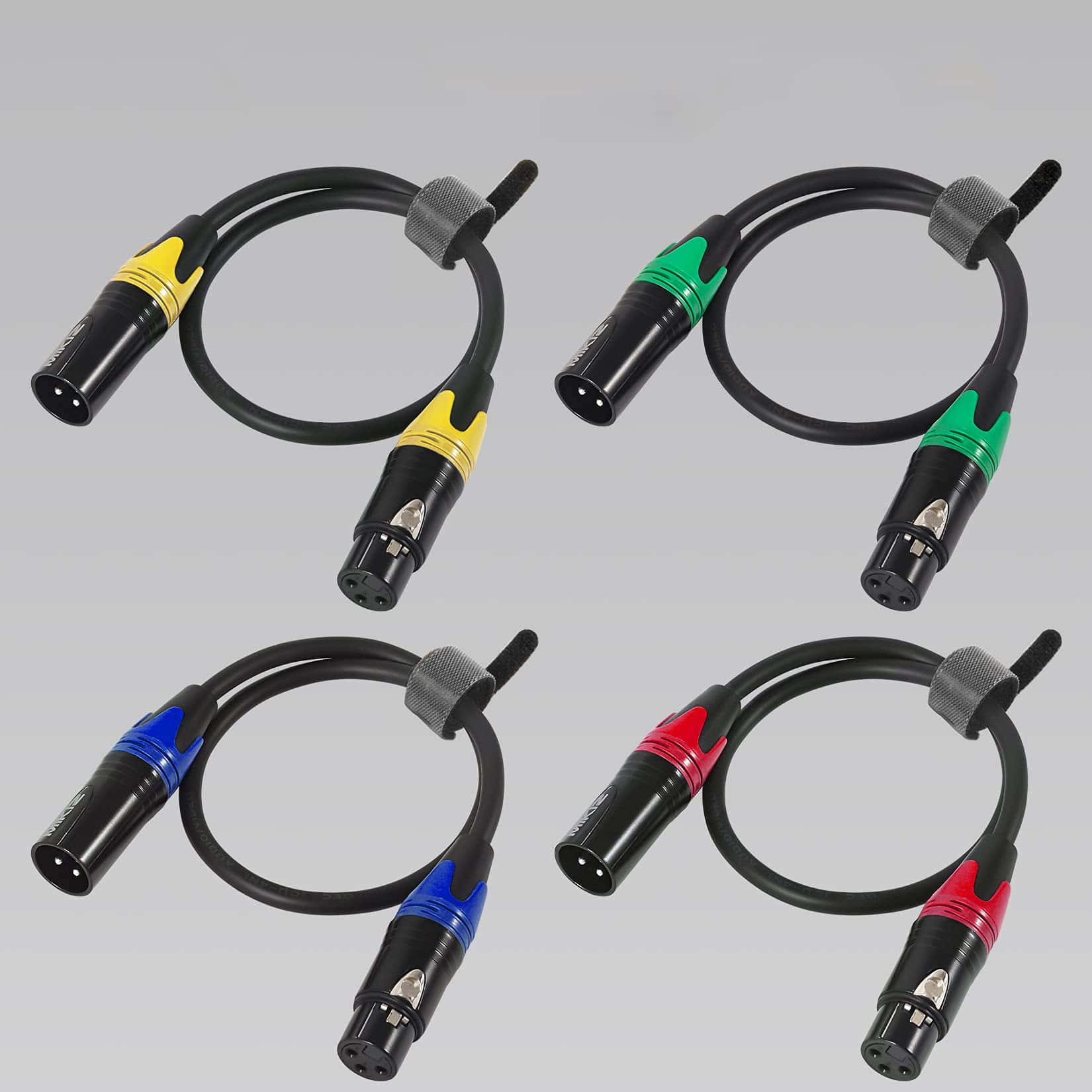 Cable de Micrófono XLR MIKIZ 6 pies Paquete de 4 Cables de - Imagen 7