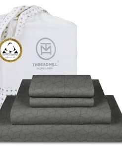 Juego de sábanas de algodón egipcio -Gris oscuro