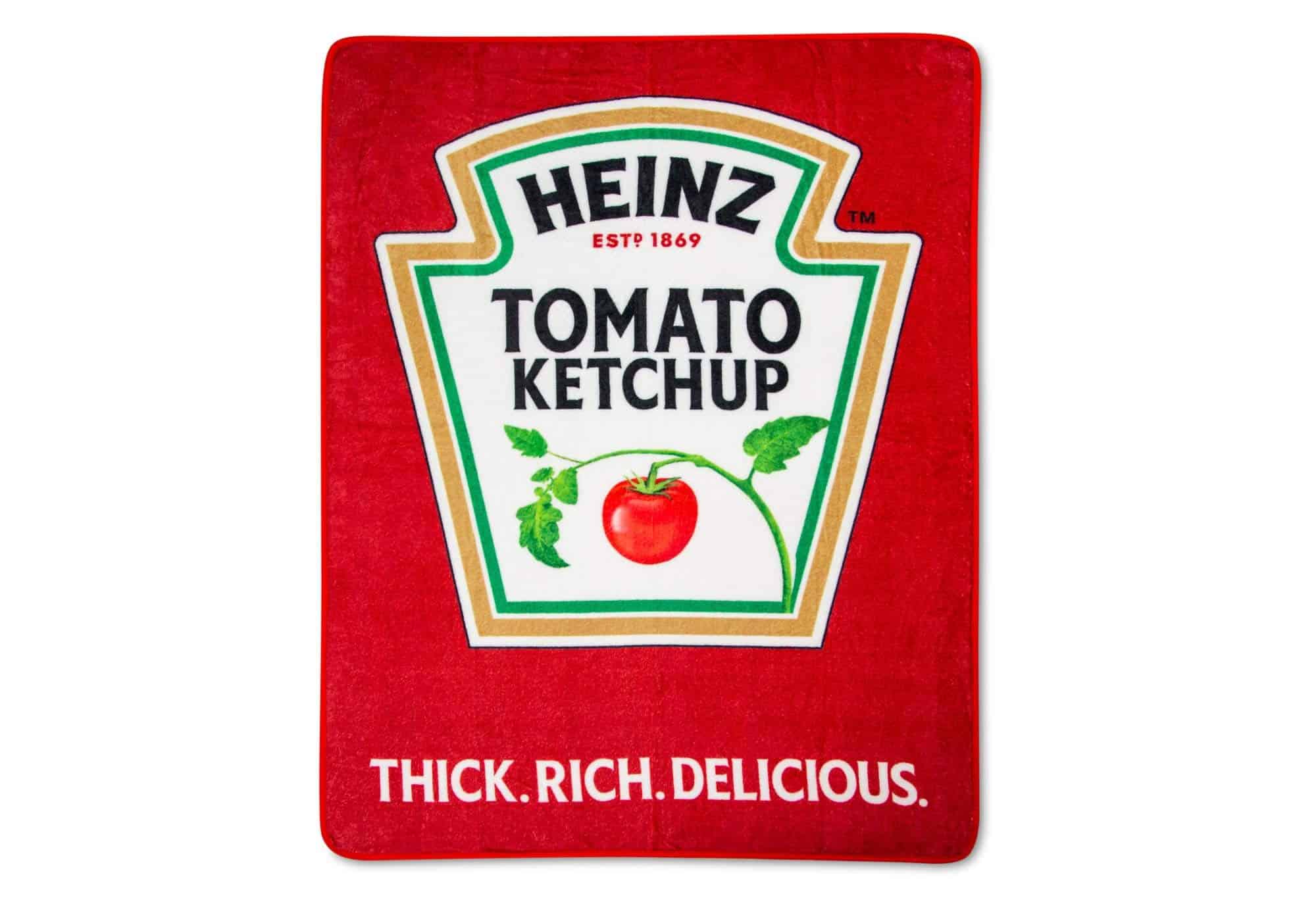 Manta de lanzamiento de felpa con logo de Heinz Ketchup |