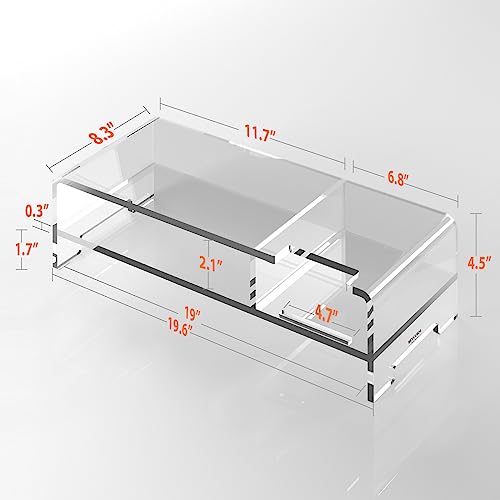 Base de Monitor BEYGORM de Acrílico, Ancho 20", 2 Niveles - Imagen 7