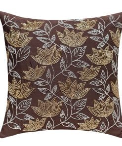 Funda de cojín marrón oscuro The White Petals - Lujosa,