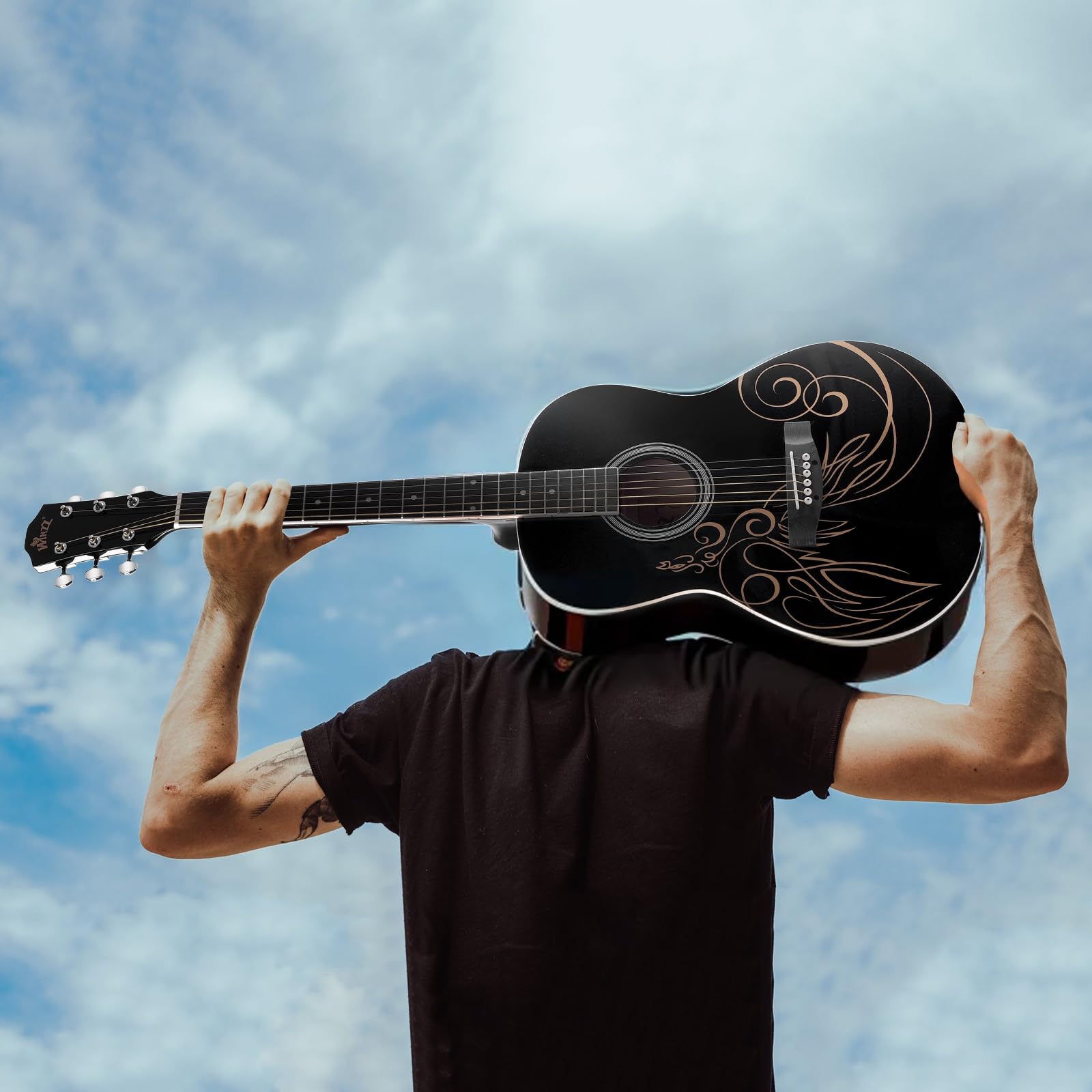 Guitarra Acústica Concert WINZZ AF227A de 39 Pulgadas con - Imagen 3