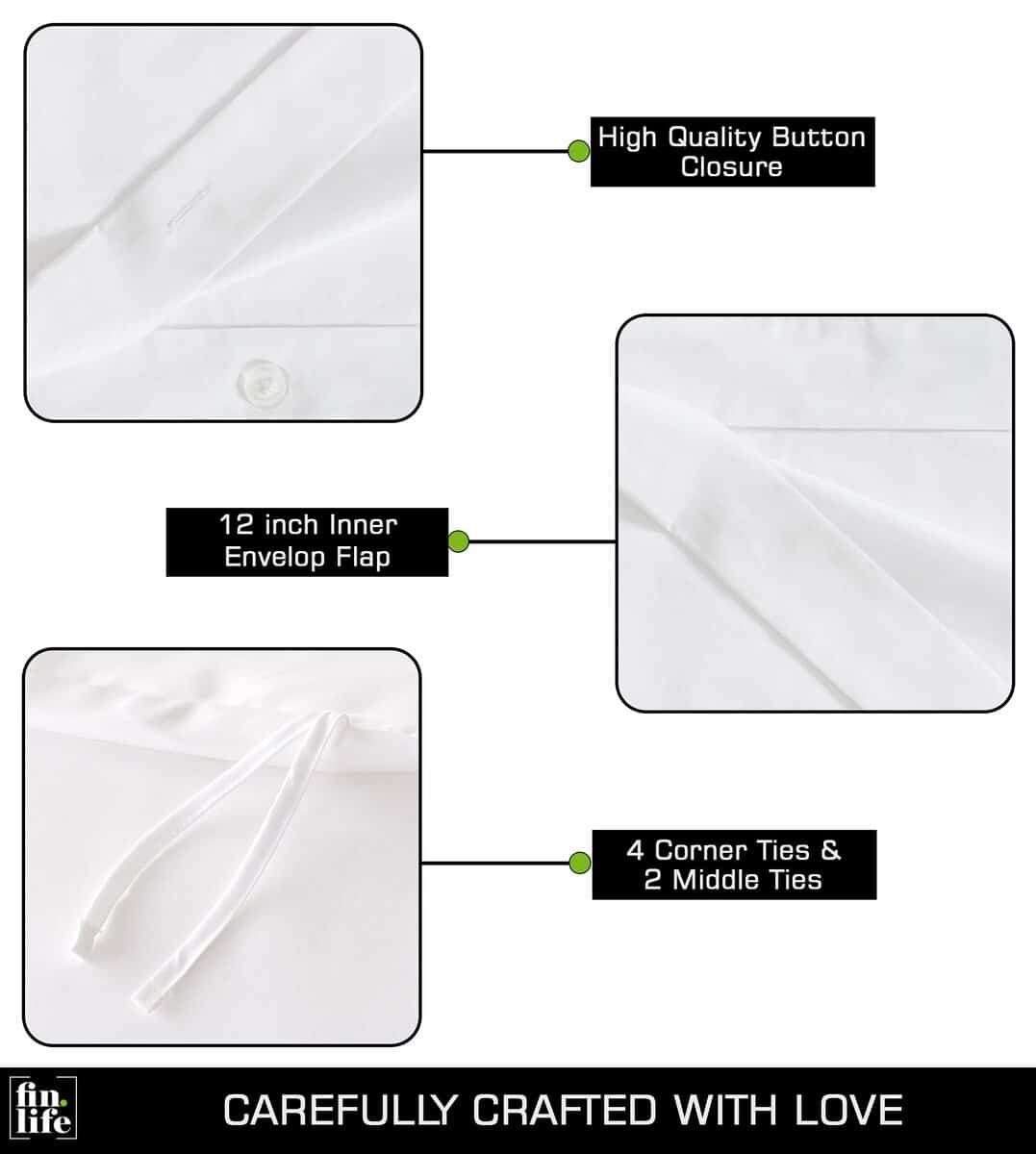 100% Funda de Edredón de Algodón - Gris Plateado - Tamaño - Imagen 3