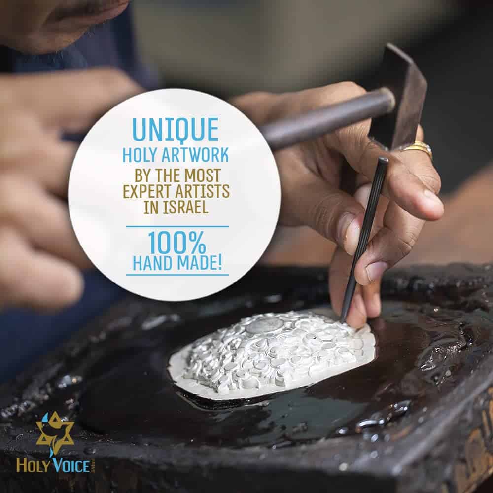 Shofar de Cuerno de Kudu Plateado en Plata Santa de Israel - Imagen 4