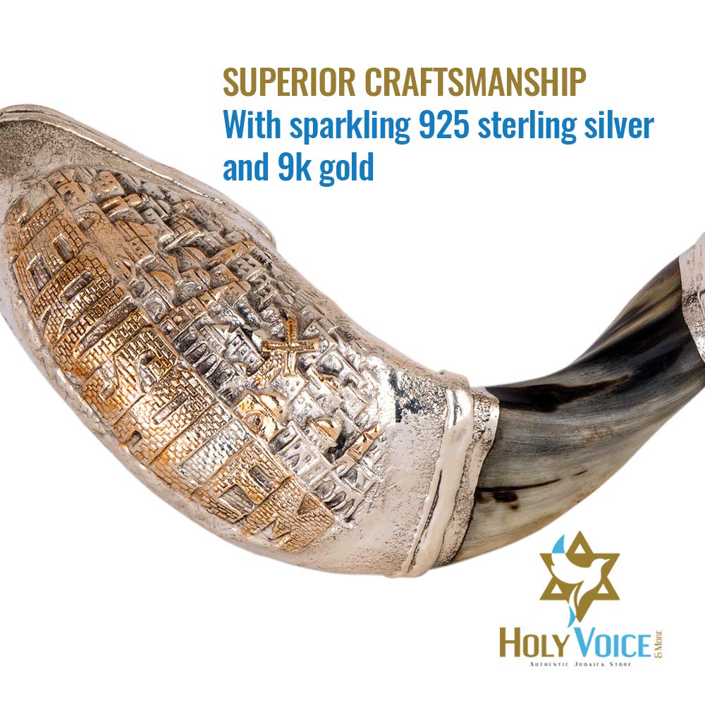 Shofar de Carnero Decorativo con Decoración de "Jerusalén" - Imagen 5