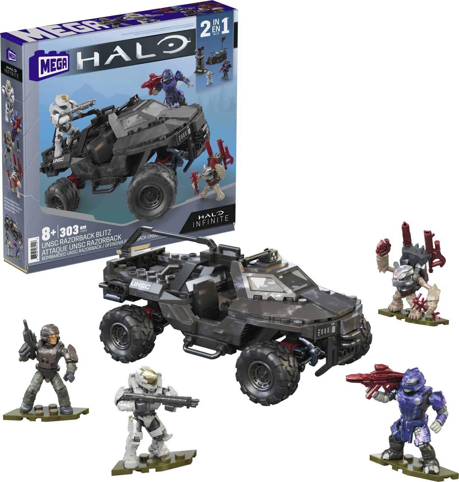 Set de construcción de juguetes de coches Mega Halo