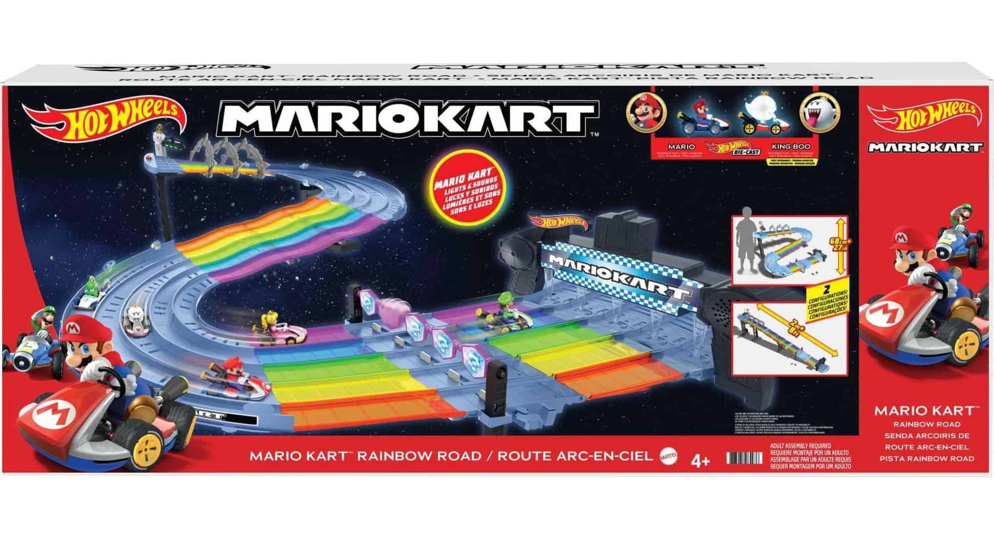 Hot Wheels Mario Kart Rainbow Road Raceway 8-Foot Track Set - Imagen 8