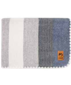 Manta de Lana de Alpaca - Manta de Cama -Gris y Azul