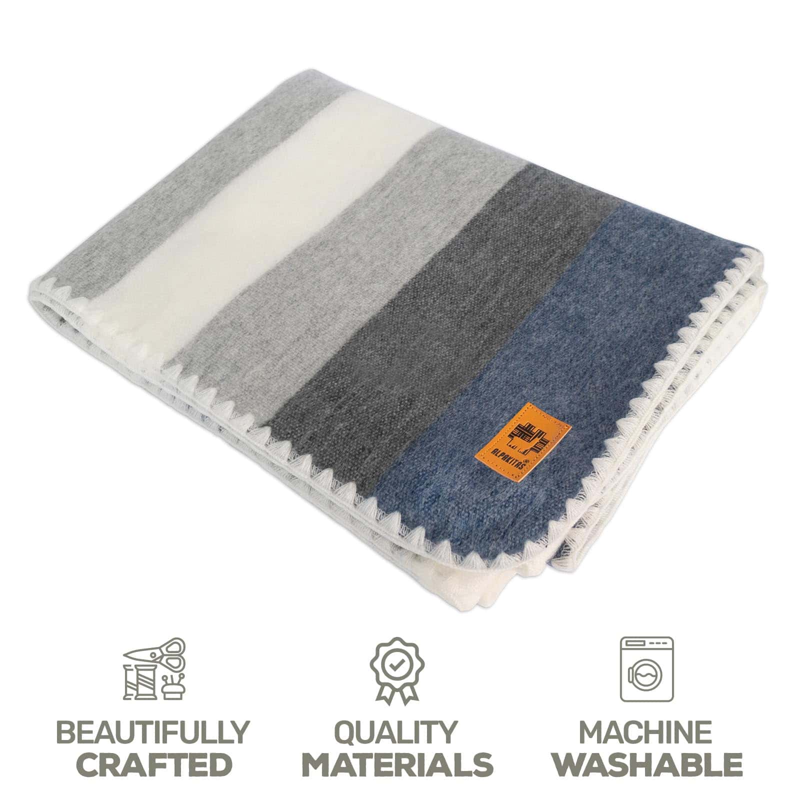 Manta de Lana de Alpaca - Manta de Cama - Manta de Alpaca - - Imagen 3