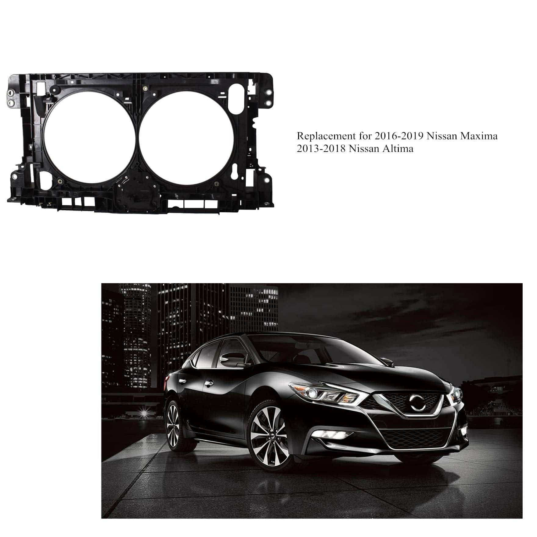 Soporte de Radiador Negro de Repuesto para Nissan Maxima - Imagen 6