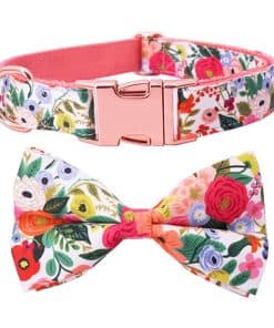 Collar para Perro con Moño, de Algodón y Cinta, Collar