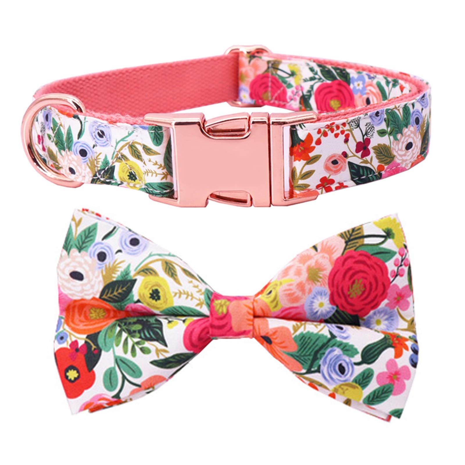 Collar para Perro con Moño, de Algodón y Cinta, Collar