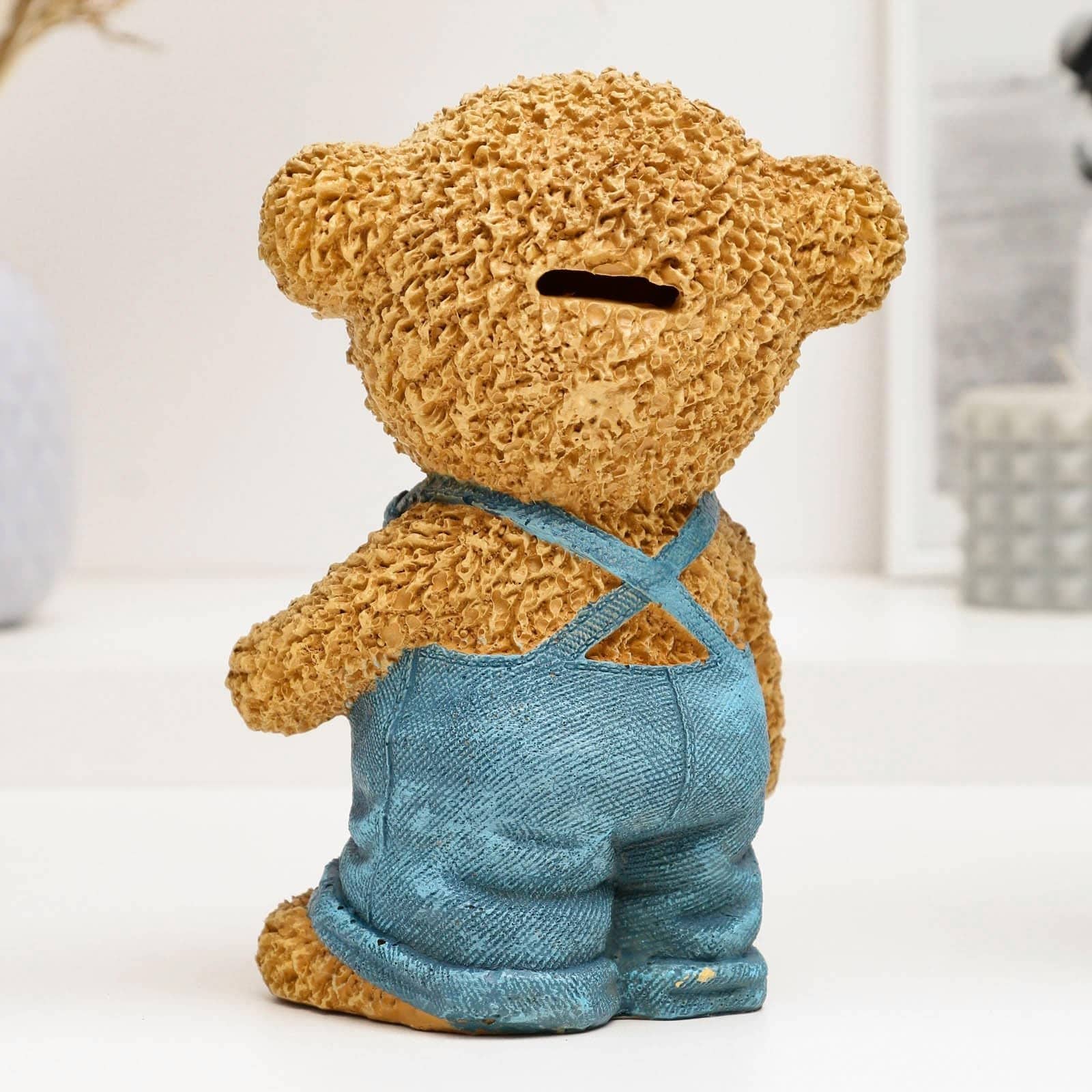 Lindo Alcancía en Forma de Oso de Polystone Color Café - Imagen 4