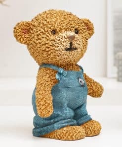 Lindo Alcancía en Forma de Oso de Polystone Color Café