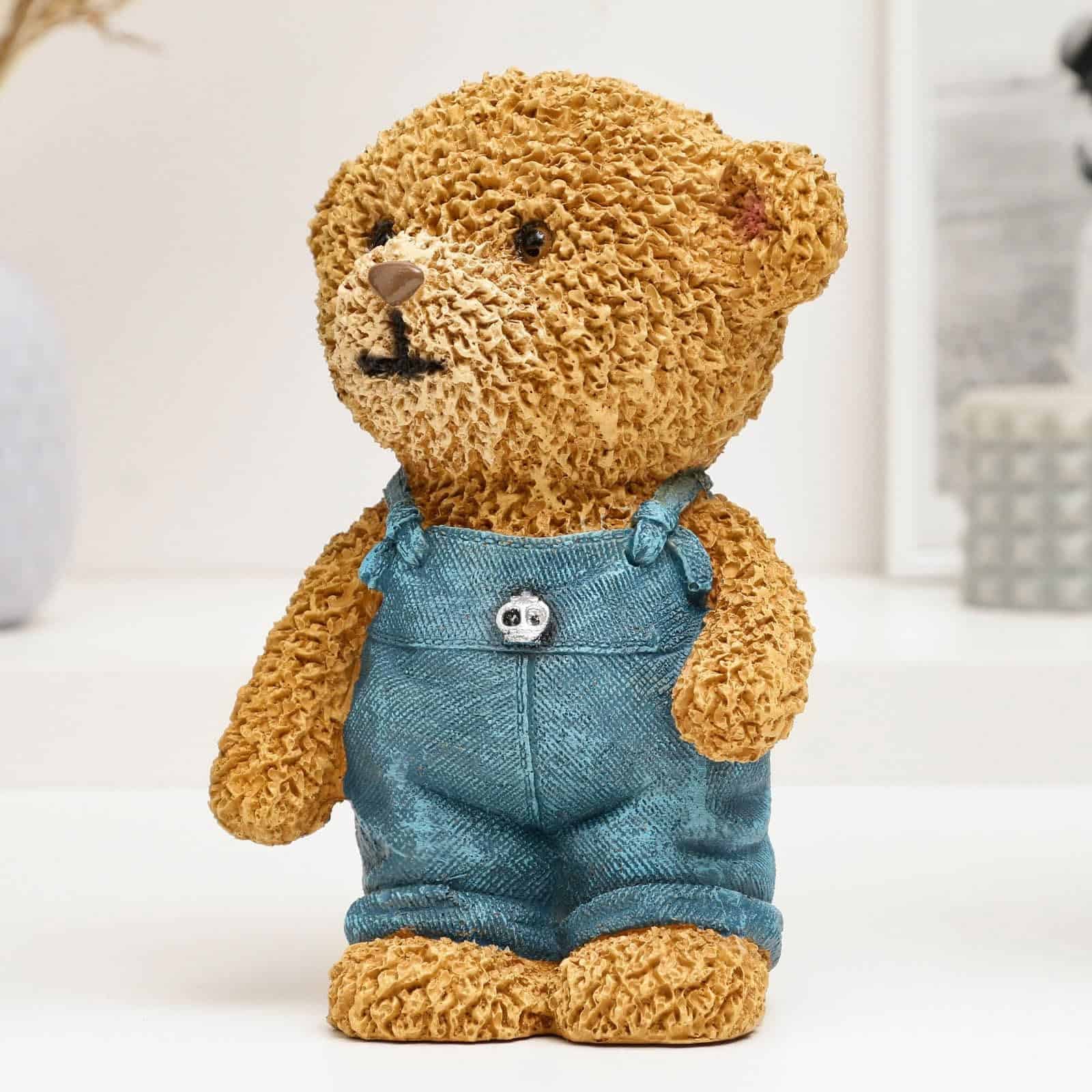 Lindo Alcancía en Forma de Oso de Polystone Color Café - Imagen 3