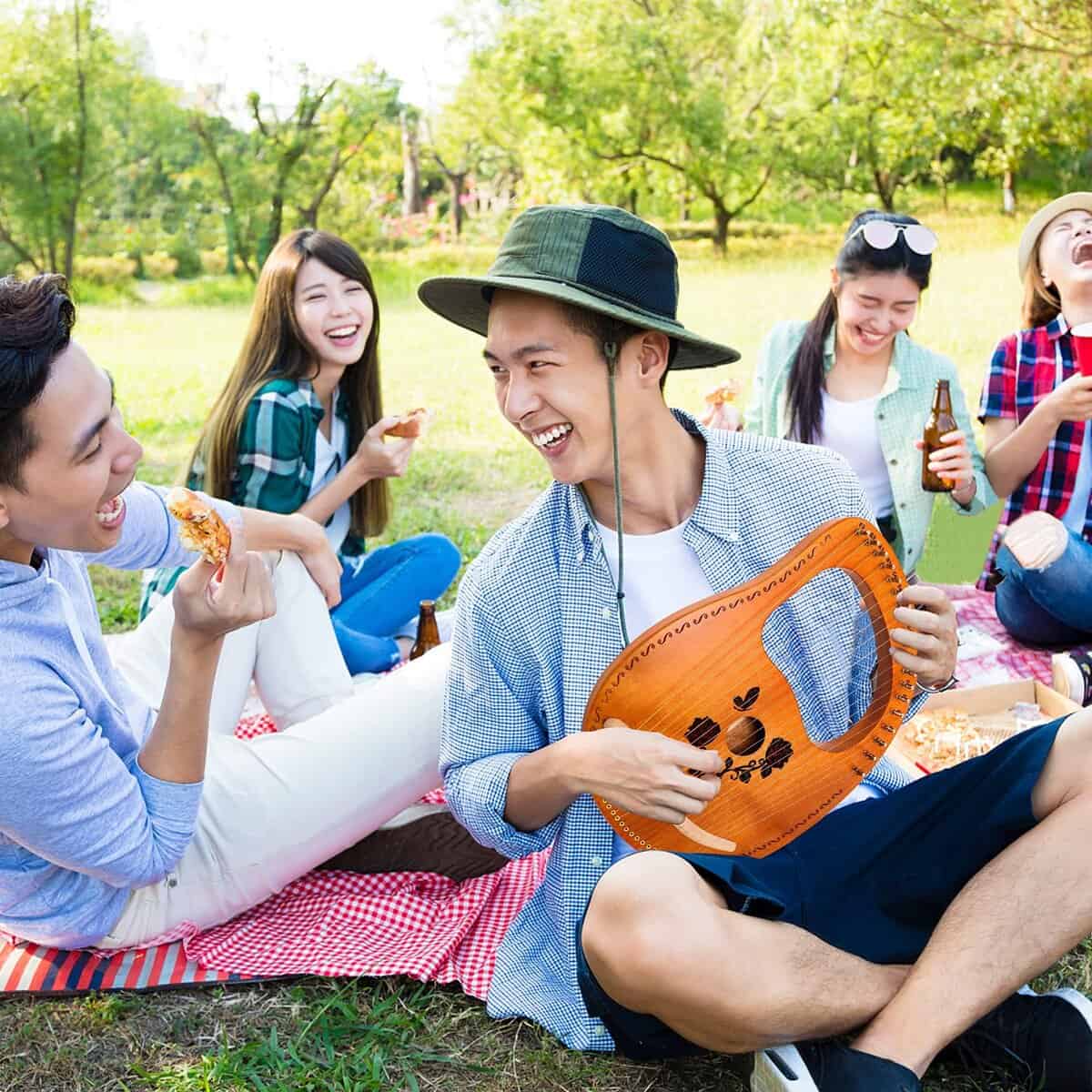 Arpa Lira Cuecutie de 19 Cuerdas en Madera de Rosa - Arpa - Imagen 7