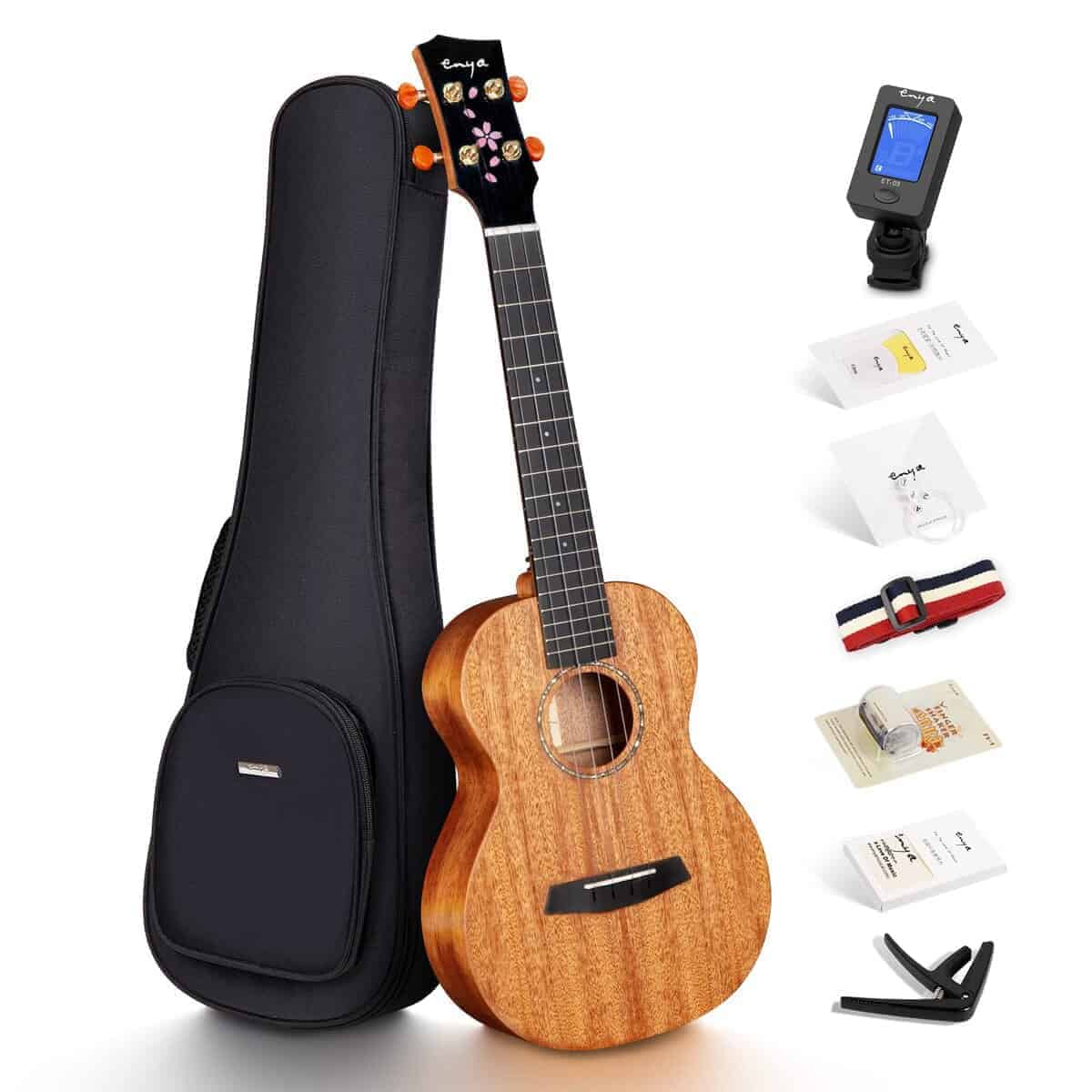Ukelele Tenor Enya de 26" todo caoba maciza con patrón de