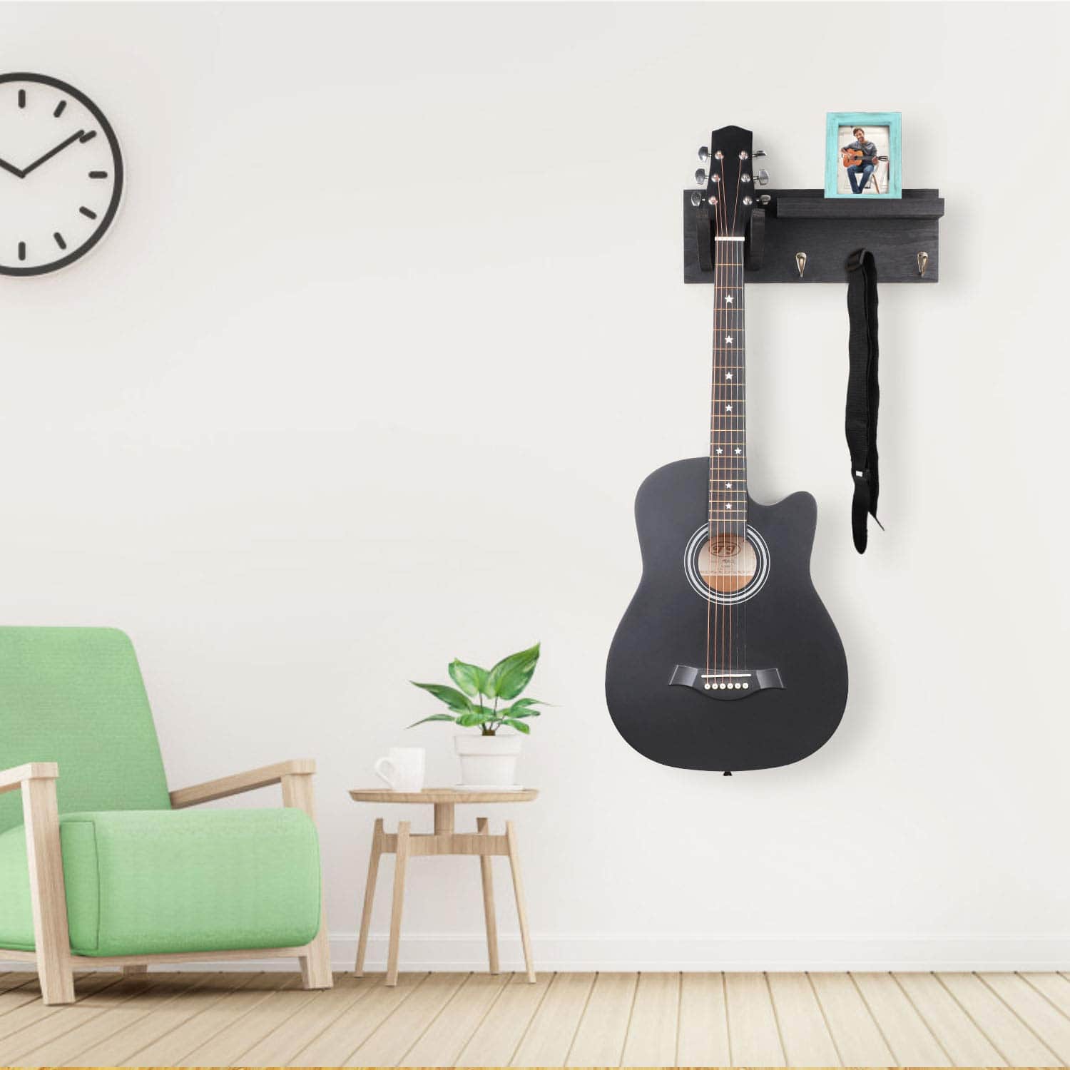 Bikoney Guitar Wall Hanger Guitar Holder Wall Mount Bracket - Imagen 3