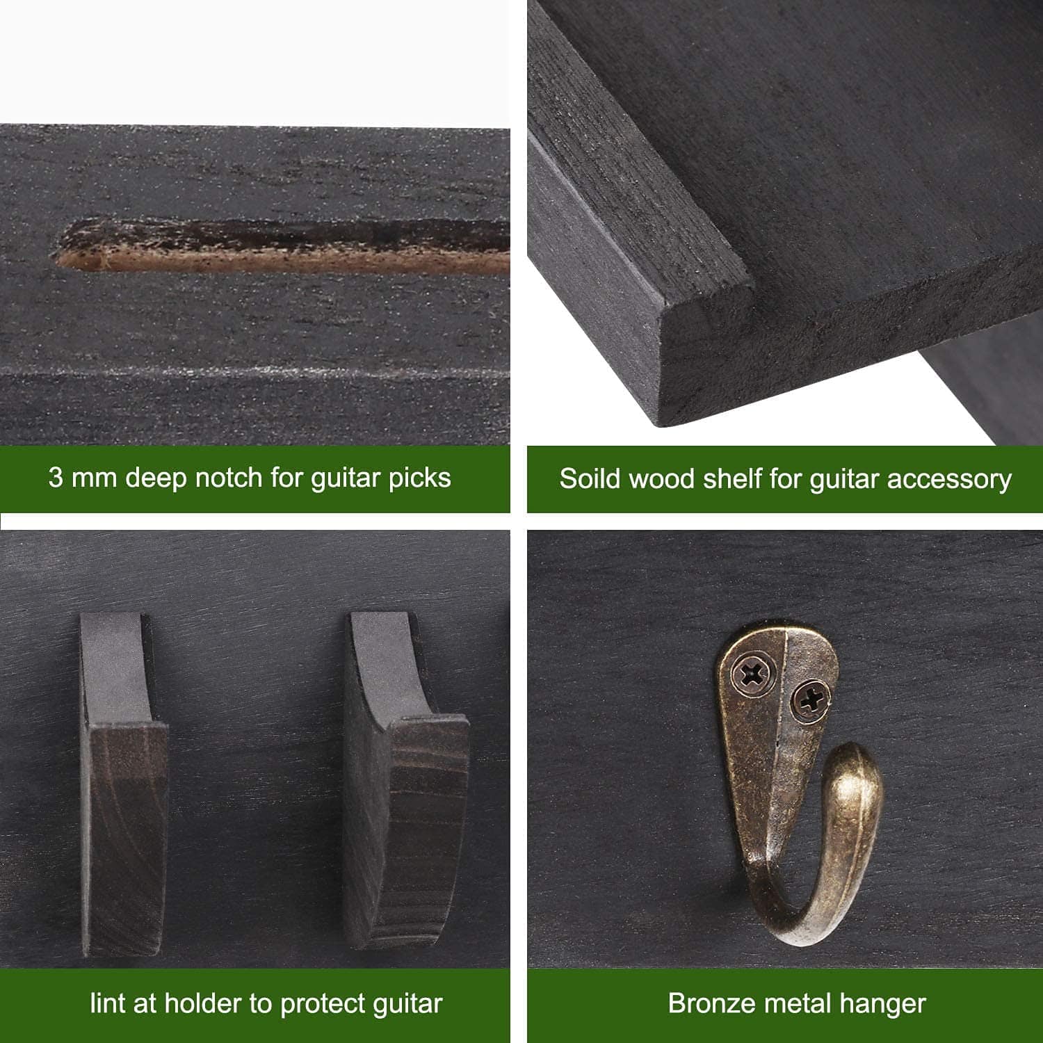 Bikoney Guitar Wall Hanger Guitar Holder Wall Mount Bracket - Imagen 4