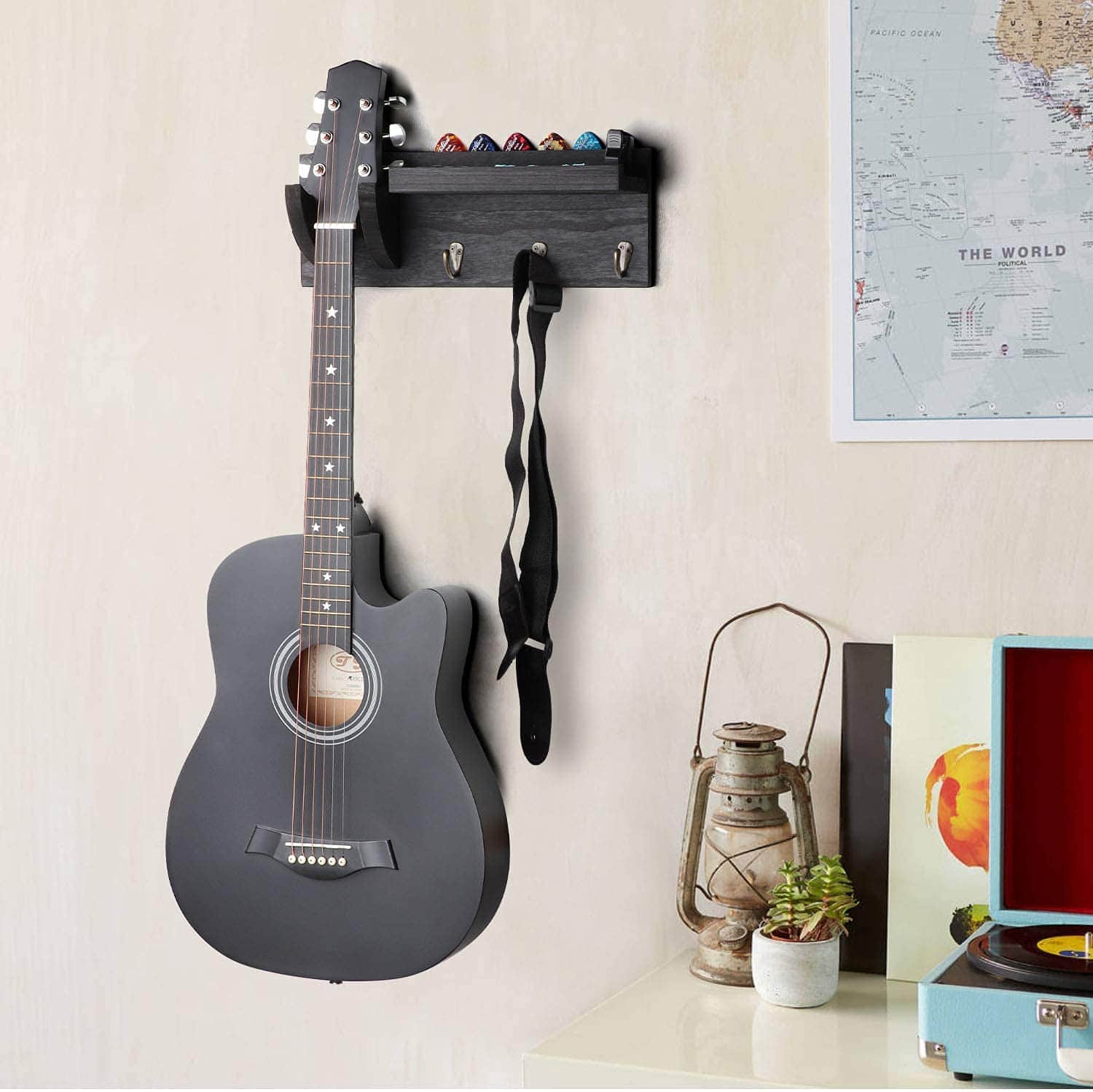 Bikoney Guitar Wall Hanger Guitar Holder Wall Mount Bracket - Imagen 7