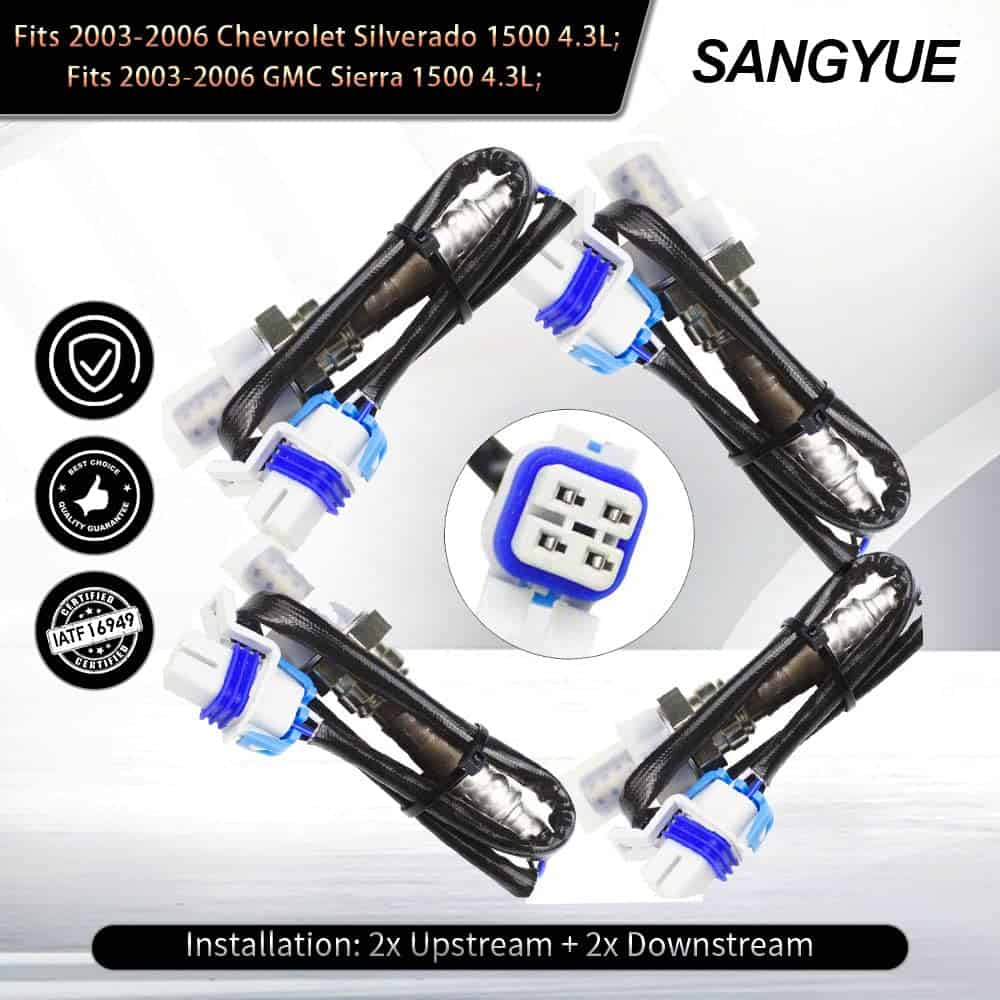 Sangyue 4x Sensor de Oxígeno para 2003 2004 2005 Chevrolet - Imagen 3