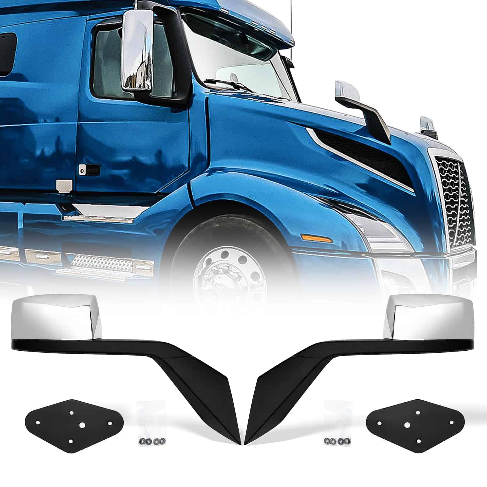 Espejos de Capó Cromados de Alto Vuelo para Camión, - Imagen 3