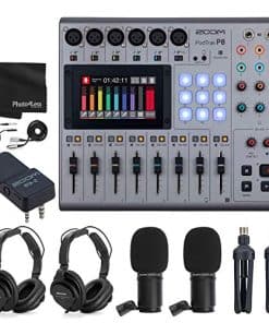 Grabadora de podcast multitrack Zoom PodTrak P8 + 2x
