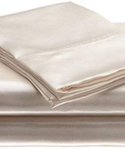 Roch Linen Juego de Cama de Satén de Seda Pura 100%, 7