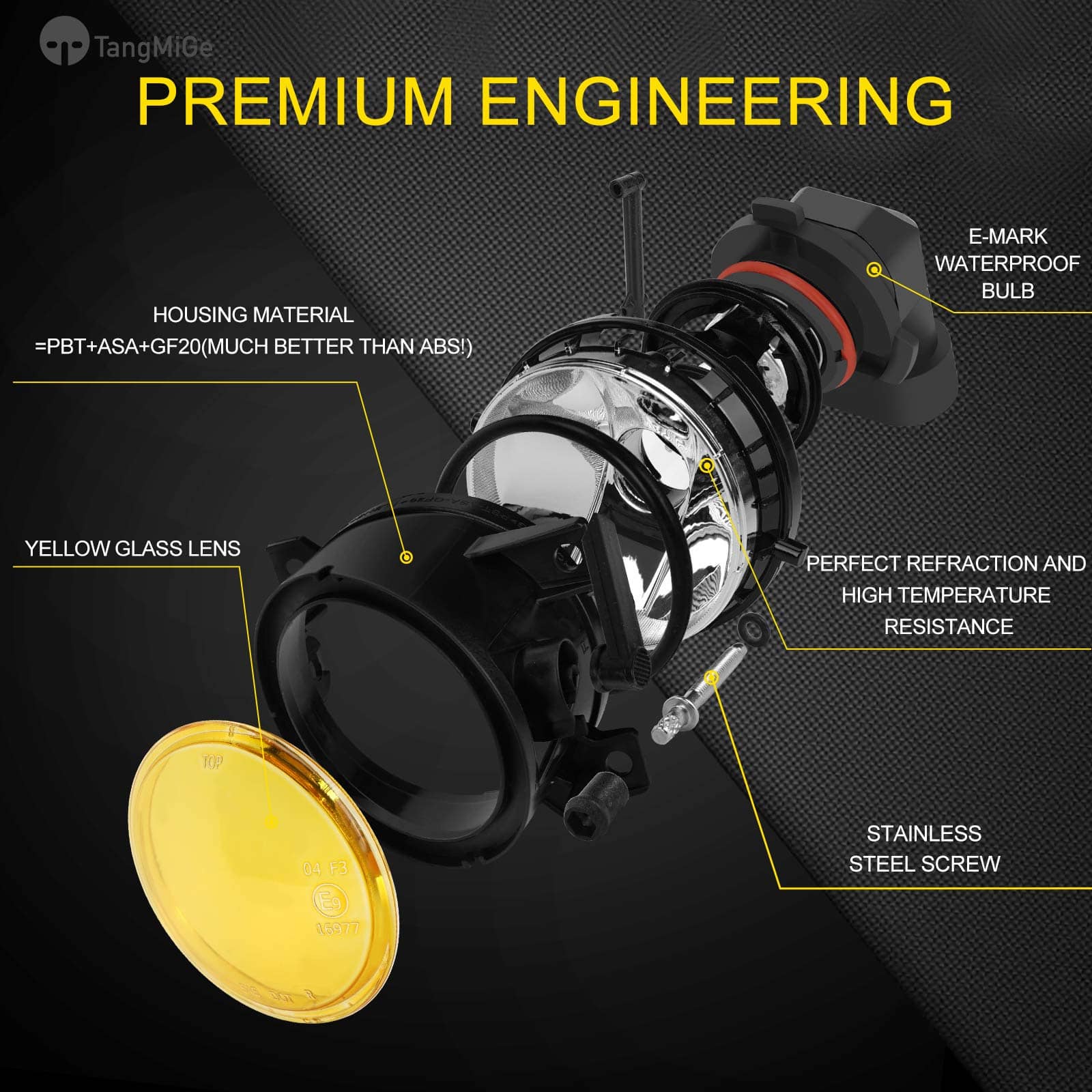 Luces antiniebla TangMiGe para Volkswagen -Amarillo - Imagen 6