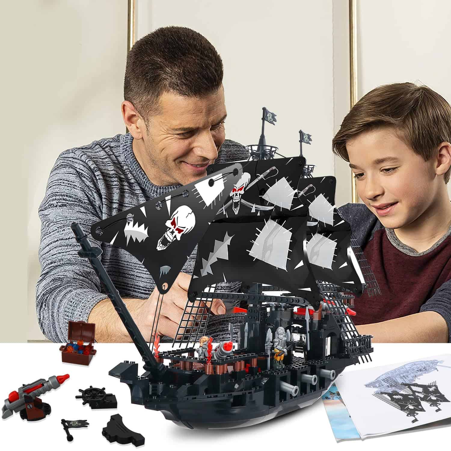 Set de Construcción de Barco Pirata Negro BRICK STORY de - Imagen 5