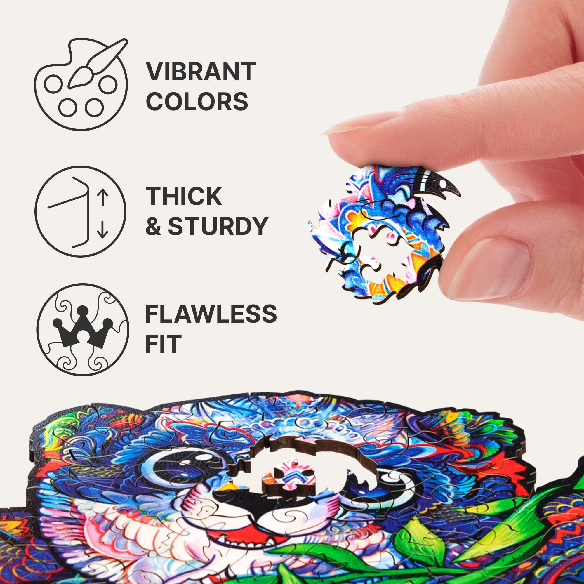 Rompecabezas de Madera Original UNIDRAGON - Panda Serio, - Imagen 8