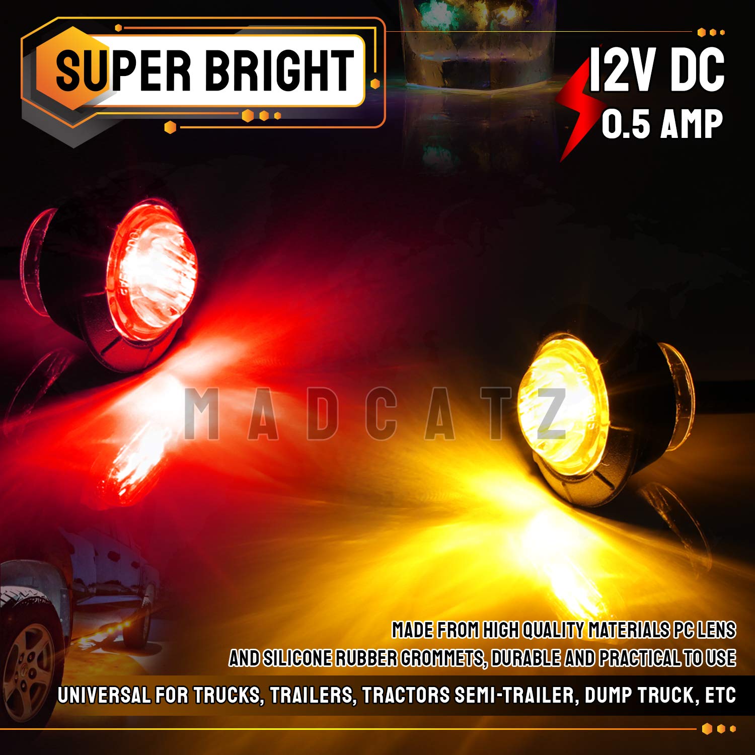 Luces Indicadoras Lateral con 3 LED 100 Ámbar 100 Rojo Mini - Imagen 7