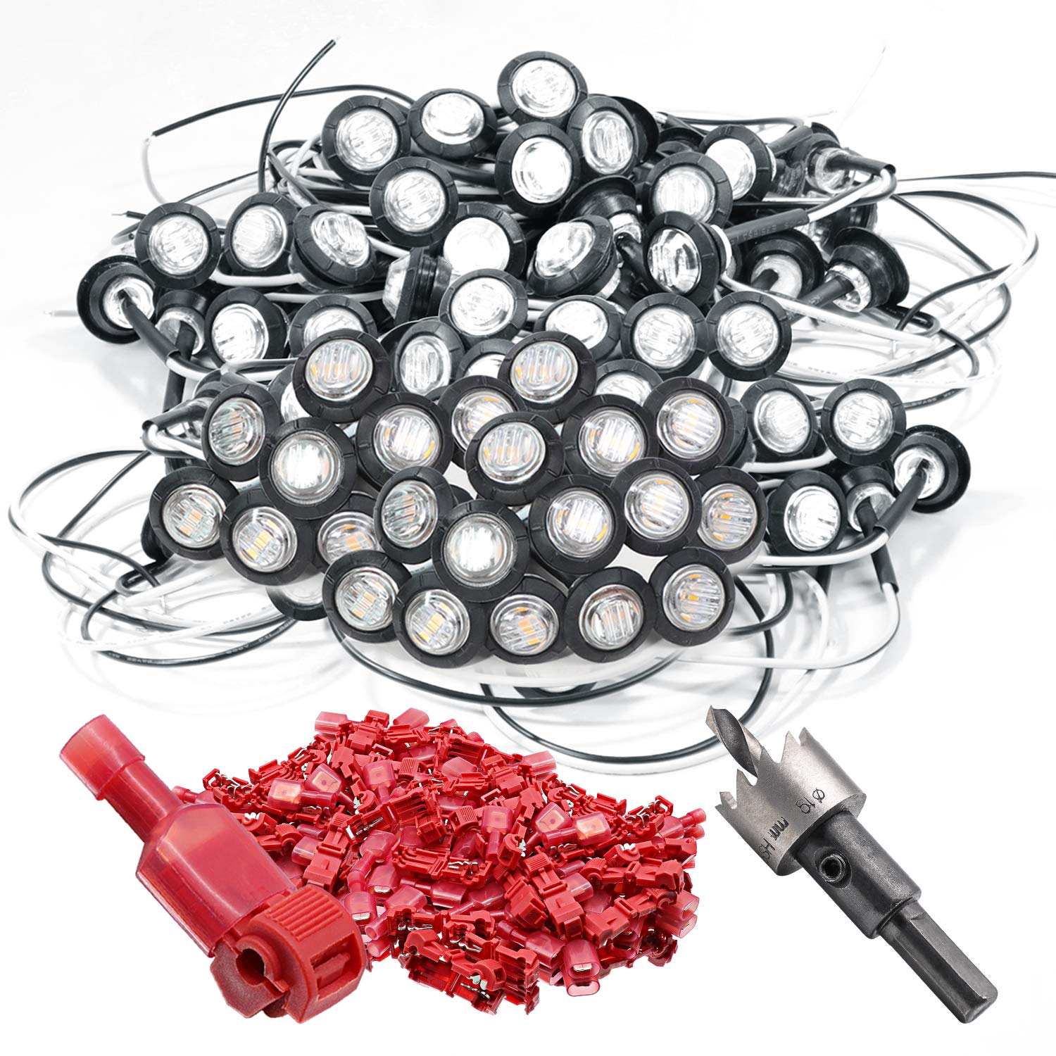 Luces Marcadoras Laterales 3/4 Pulgadas Clear Amber 3 Led