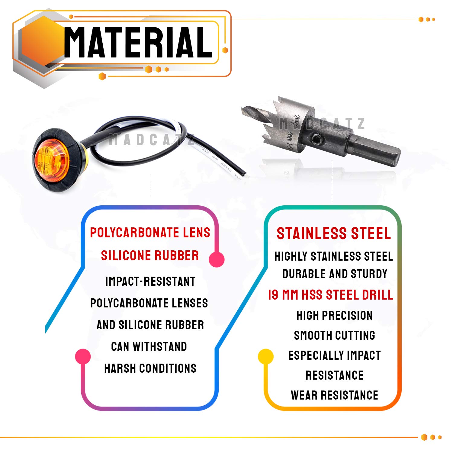 Luces Indicadoras Lateral con 3 LED 100 Ámbar 100 Rojo Mini - Imagen 5